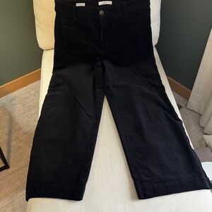 LOFT Black Palmer Corduroy Wide-Leg Pants